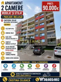 Cartierul Solar Apartament 2 camere Mobilat si Utilat Parc 