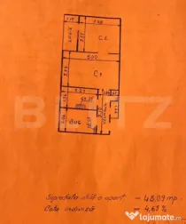 Apartament 2 camere, 48 mp, zona Podu Ros