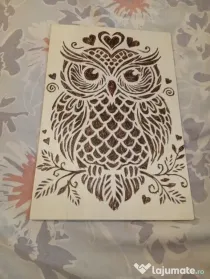 Tablou Pirogravat Manual – Bufnița Înțeleaptă / Detalii Spectaculoase pe Lemn