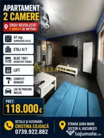 5 Minute Eroii Revolutiei Apartament 2 camere mobilat si uti