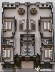 Duplex pe plan - personalizare interioara - doua bai 