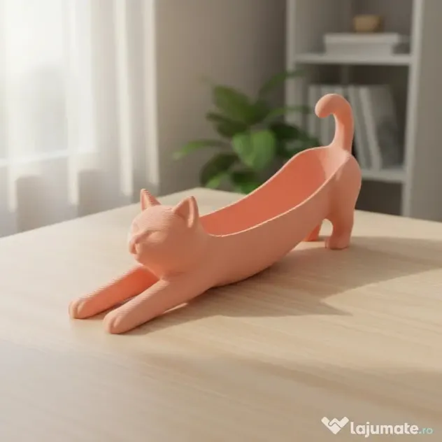 Obiect Decorativ Pisică Stilizată - Mini Ghiveci sau Suport Accesorii