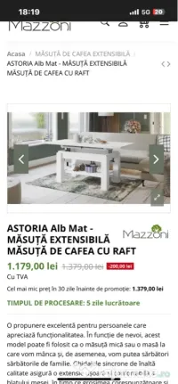 Măsuță de cafea extensibila 