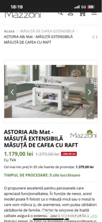 Măsuță de cafea extensibila