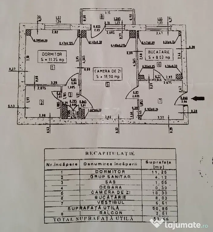 2 camere Vitan, et. 5, an 1986, metrou, 54 mp, renovat