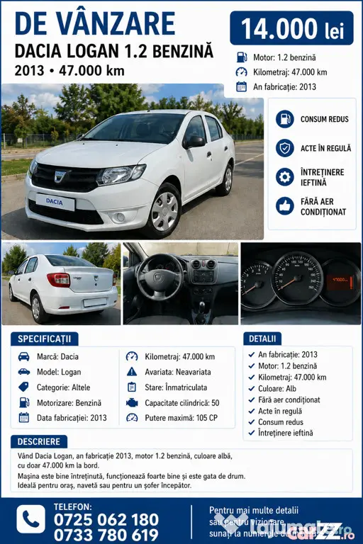 Logan 2013 benzina consum redus