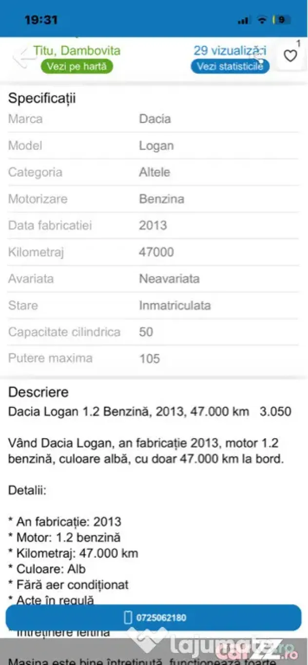 Logan 2013 benzina consum redus