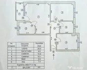 Apartament cu 3 camere decomandate si balcon la etajul 2 zon