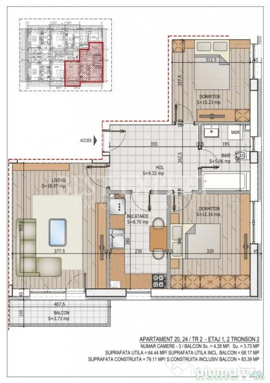 3 Camere | Bloc Nou | Compartimentare Eficientă | Pallady