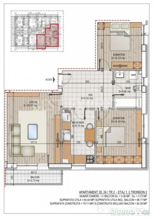 3 Camere | Bloc Nou | Compartimentare Eficientă | Pallady