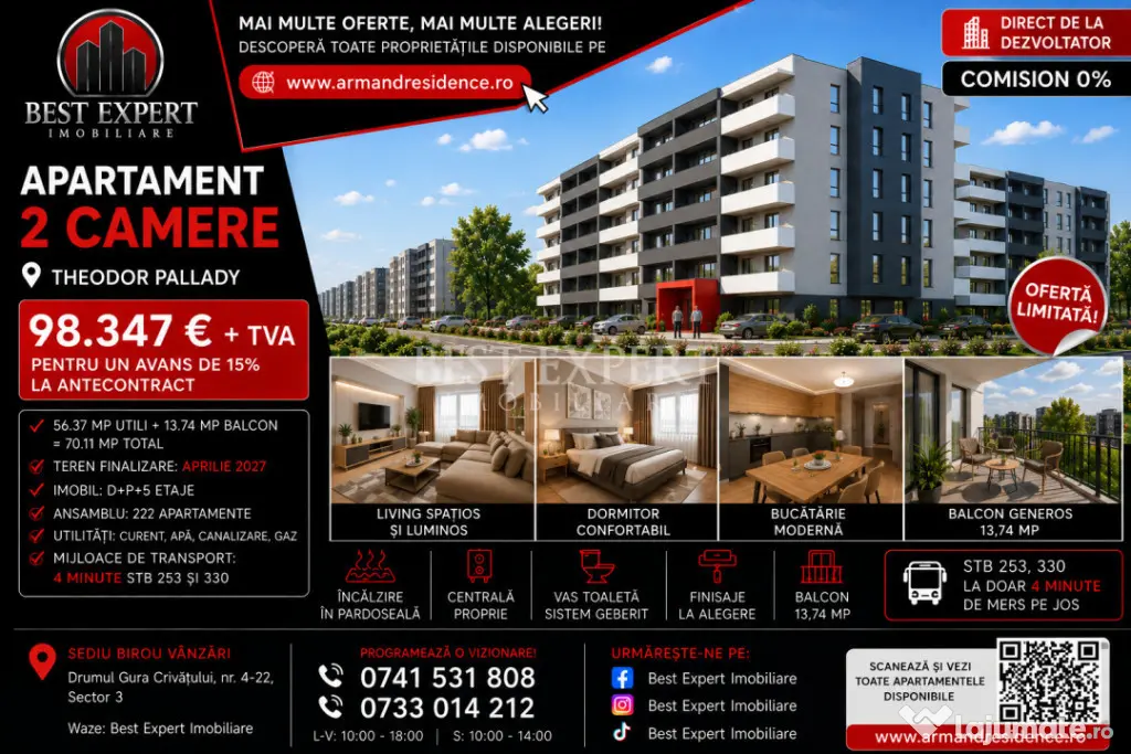 Apartament Nou 2 Camere | Încălzire în Pardoseală | Parc