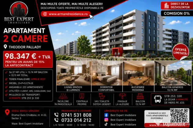 Apartament Nou 2 Camere | Încălzire în Pardoseală | Parc