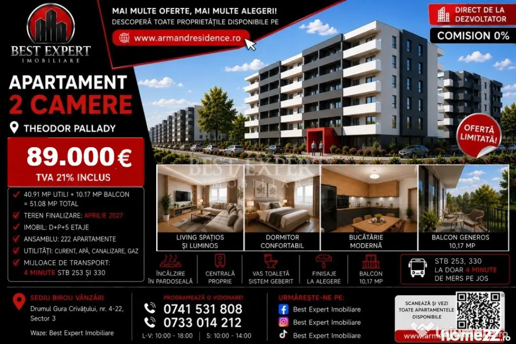 2 Camere| Pallady| Parcare BONUS Avans 50%| Calitate Premium - Bucuresti (Bucuresti-Ilfov)