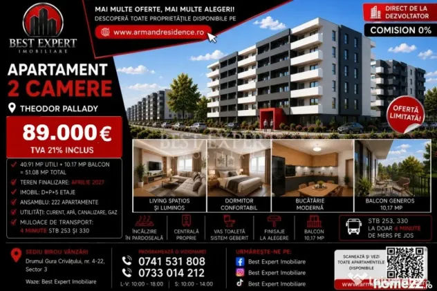 2 Camere| Pallady| Parcare BONUS Avans 50%| Calitate Premium - Bucuresti (Bucuresti-Ilfov)