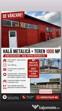 Vând teren cu hală metalică în Galati