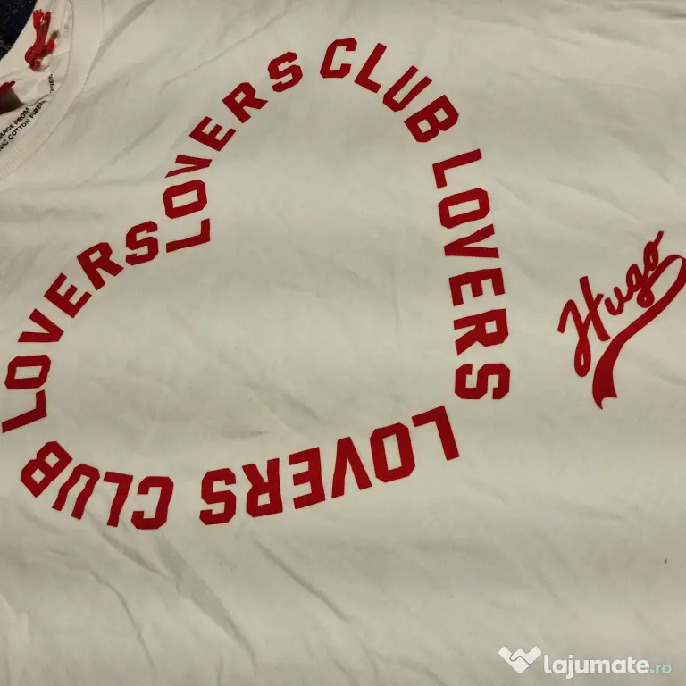 Tricou Hugo Vintage Lovers Club Alb Unisex Mărimea S