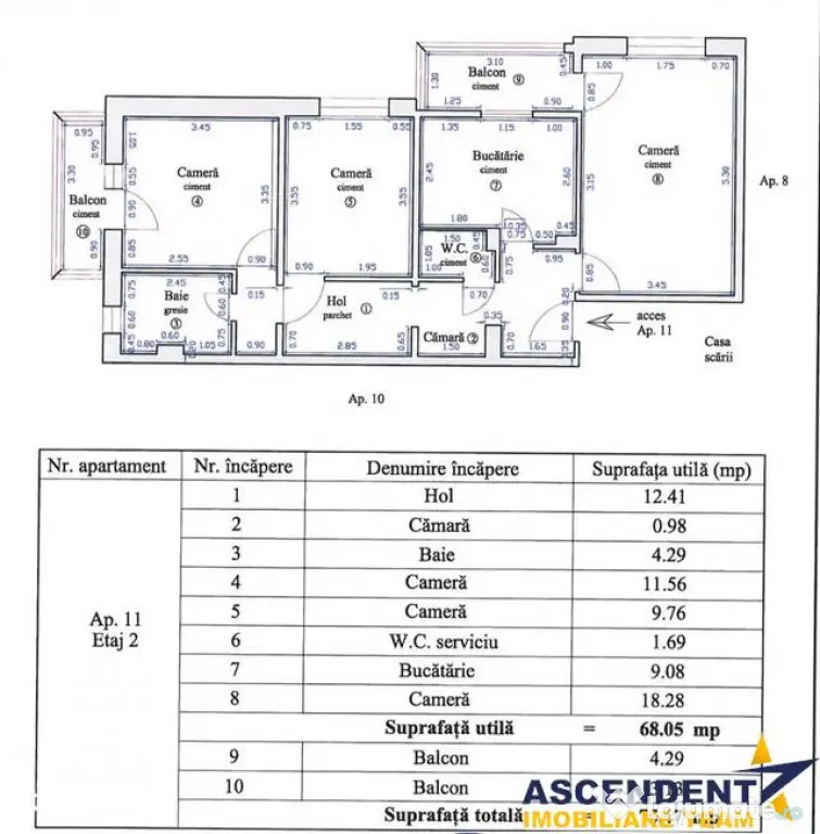 Apartament 3 camere, suprafata extinsa, decomandat, zona ver