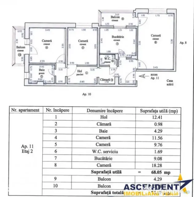Apartament 3 camere, suprafata extinsa, decomandat, zona ver