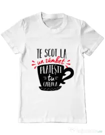 Tricou ADLER barbat Te scot la un zambet Alb