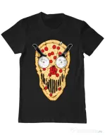Tricou ADLER barbat Pizza skull Negru