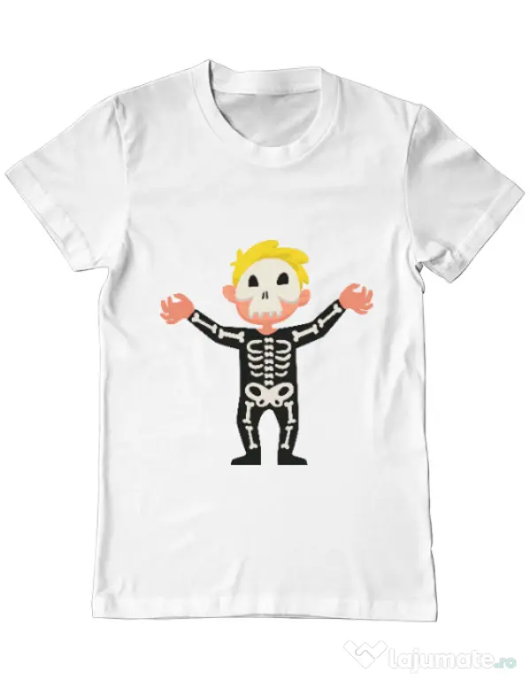 Tricou ADLER barbat Halloween Skull Alb