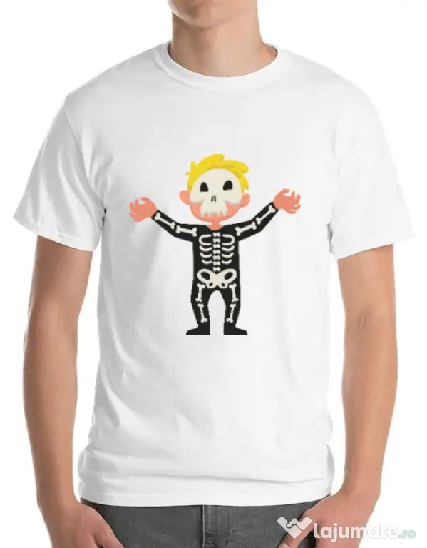 Tricou ADLER barbat Halloween Skull Alb