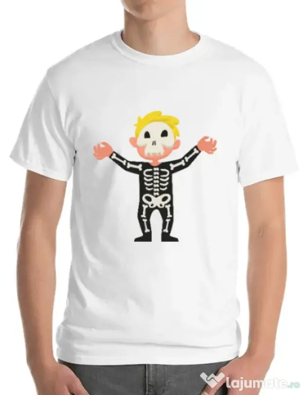 Tricou ADLER barbat Halloween Skull Alb