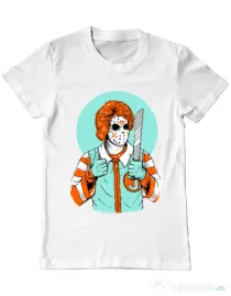 Tricou ADLER barbat Clown killer Alb