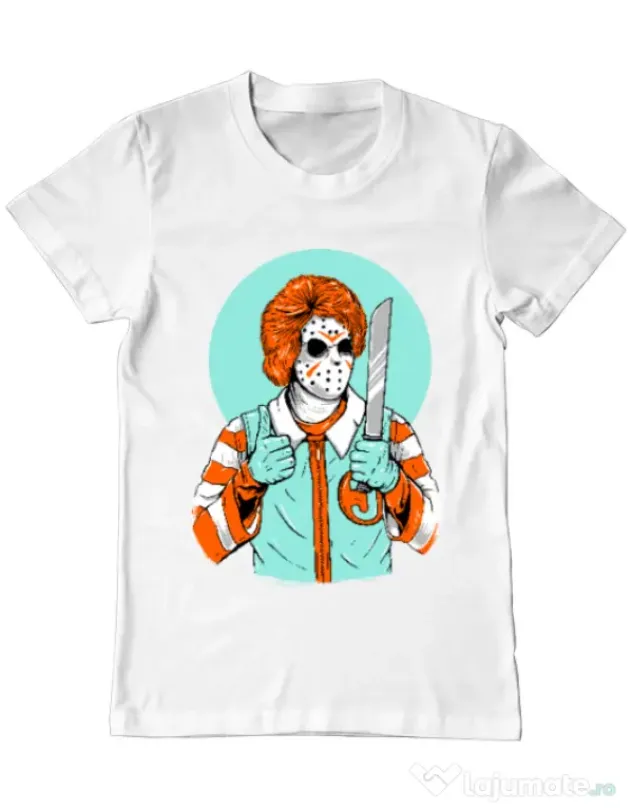 Tricou ADLER barbat Clown killer Alb