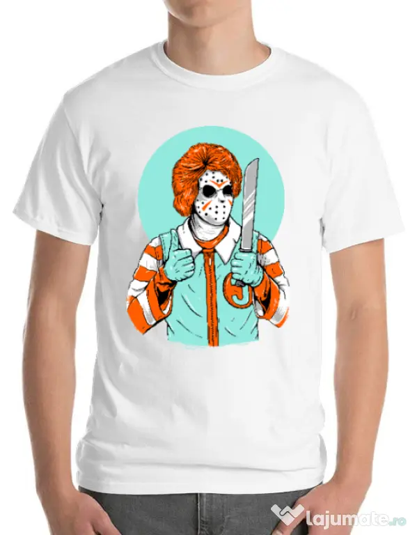 Tricou ADLER barbat Clown killer Alb