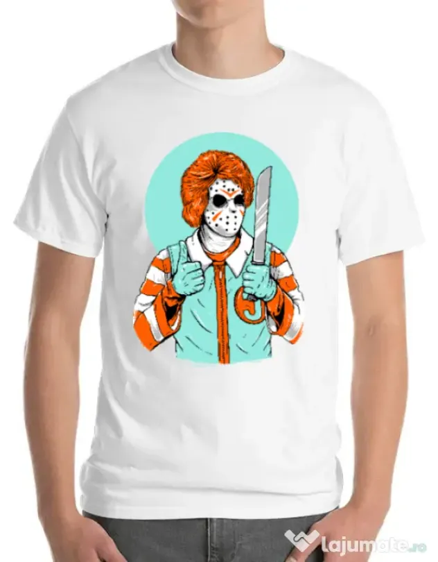 Tricou ADLER barbat Clown killer Alb
