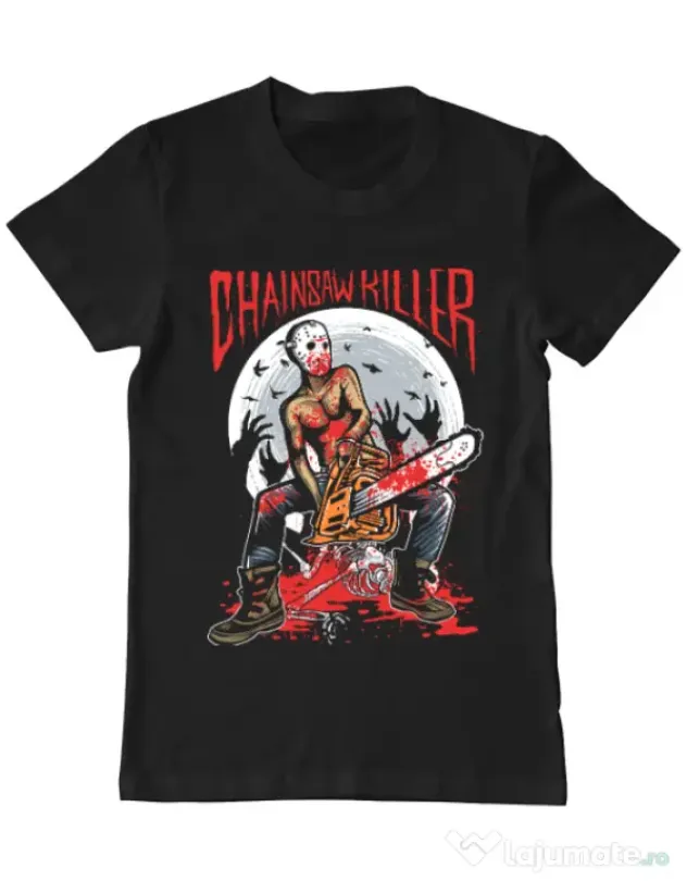 Tricou ADLER barbat Chainsaw killer Negru