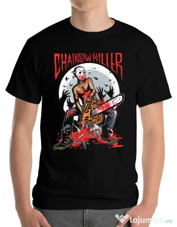Tricou ADLER barbat Chainsaw killer Negru