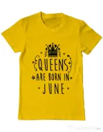 Tricou ADLER barbat Queens are born in June Galben