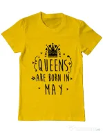 Tricou ADLER barbat Queens are born in May Galben