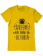 Tricou ADLER barbat Queens are born in October Galben