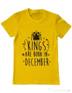Tricou ADLER barbat Kings are born in December Galben