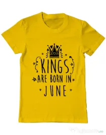 Tricou ADLER barbat Kings are born in June Galben