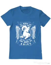 Tricou ADLER barbat The best women are born as Aries Albastru azuriu