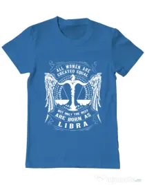 Tricou ADLER barbat The best women are born as Libra Albastru azuriu