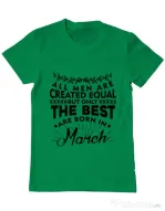 Tricou ADLER barbat The best men are born in March Verde mediu