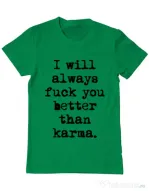 Tricou ADLER barbat Better than karma Verde mediu