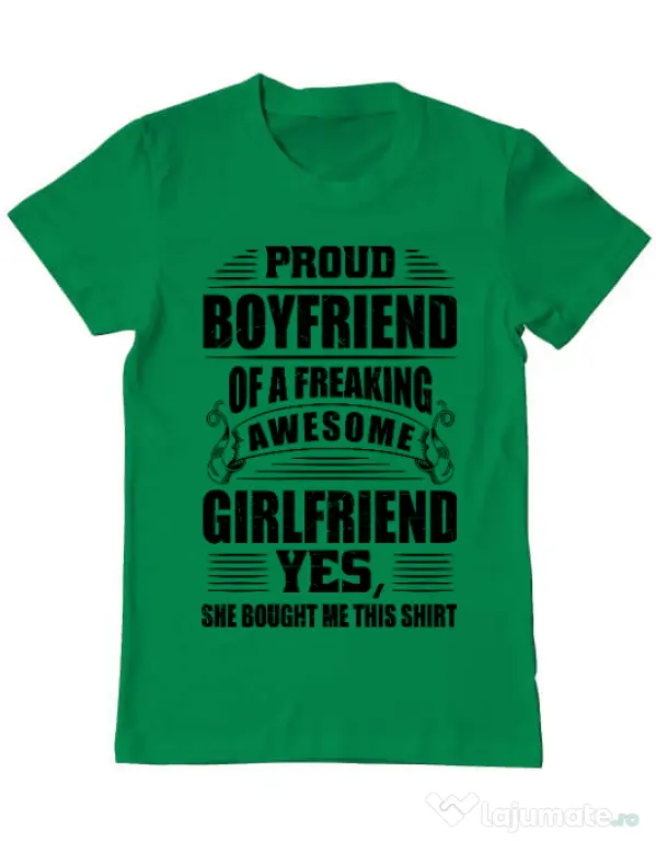 Tricou ADLER barbat Proud boyfriend Verde mediu