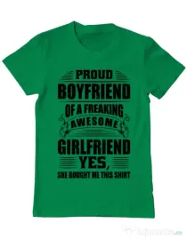Tricou ADLER barbat Proud boyfriend Verde mediu