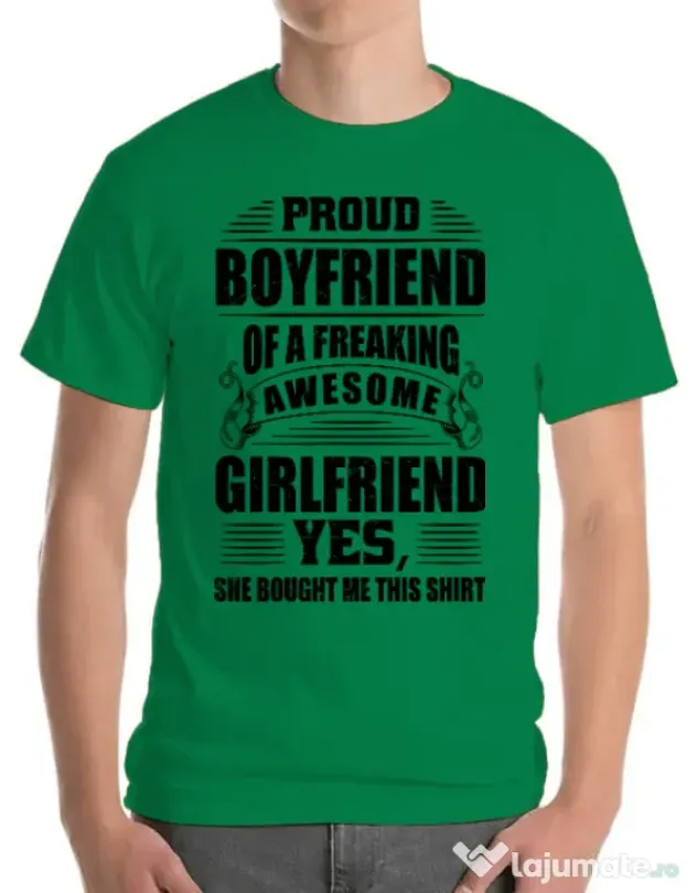 Tricou ADLER barbat Proud boyfriend Verde mediu