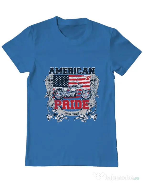 Tricou ADLER barbat American pride Albastru azuriu