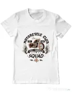Tricou ADLER barbat Motorcycle club Alb