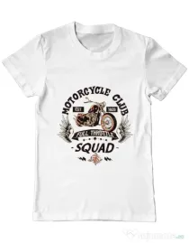 Tricou ADLER barbat Motorcycle club Alb