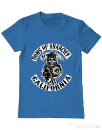 Tricou ADLER barbat Sons of anarchy Albastru azuriu