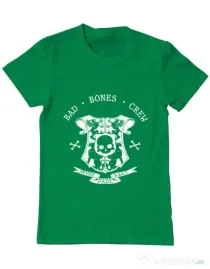 Tricou ADLER barbat Bad bones crew crest Verde mediu